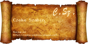 Czeke Szabin névjegykártya